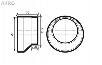 Redukcja BOCZNA KR-W 100/125 PCV wentylacja